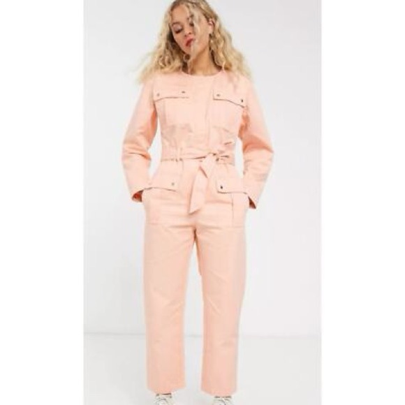 & Other Stories pocket detail utility jumpsuit in bleached peach Casual Sz. 2 - Picture 1 of 7